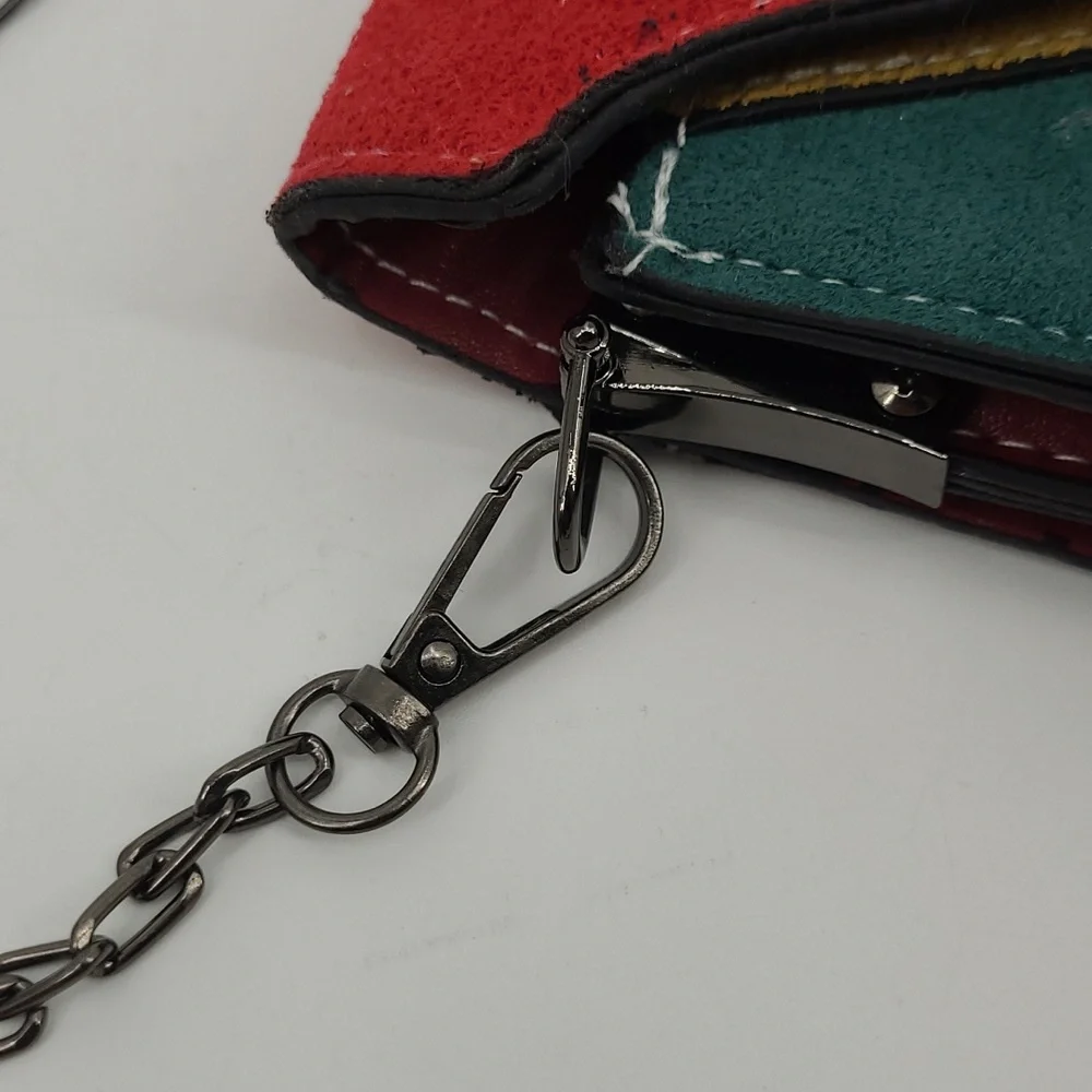 Retro Faux Suede Color Block Handbag‎